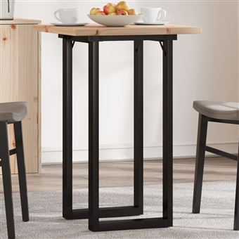 Mesa de jantar vidaXL | estrutura em O 50x50x75,5 cm | pinho/ferro fundido - 1