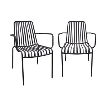 Cadeira de Jardim Empilhável sweeek | Aço | 2 Unidades | Antracite - 1