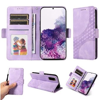 Capa FLOODKING para Samsung Galaxy S20 | Design Acolchoado | Couro PU Premium | Roxo - 1
