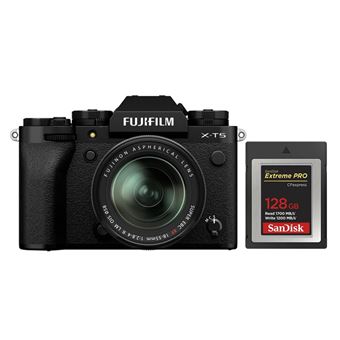 Fujifilm X-T5 Kit 18-55mm R Black+SanDisk 128GB Extreme Pro CF CFexpress Card Type B - 1