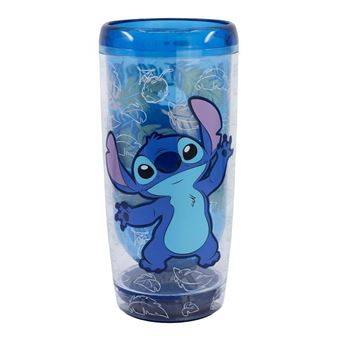 Copo Disney Stitch 625ml | Parede Dupla | Dropsafe | Coleção Ohana | Azul - 1