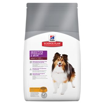 Comida seca para cão Hill's Pet Science Plan Canine Adult Sensitive Stomach & Skin with Chicken Adulto Frango 12 kg - 1