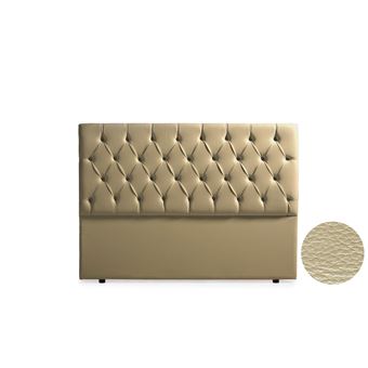 Cabeceira Estofada Moonia Capri Pele Sintética | 220 X 120 X 12 cm | Dourado - 1