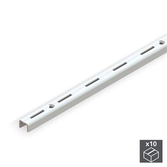 Pefis de Roupeiro Emuca | Ranhura Simple | Paso 50 mm | 1000 mm | Aço | Branco | 10 Ud. - 1