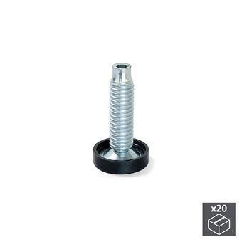 Pé Nivelador Emuca para Móvel | Regulação Interior | M10 | D. 23 mm | Altura 46 mm | Aço E Plástico | 20  Ud. - 1