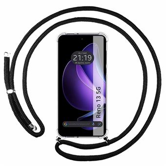Capa Tumundosmartphone Transparente para Oppo Reno 13 5G com Fio Preto - 1
