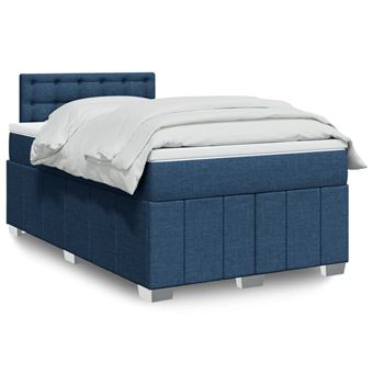 Cama boxspring com colchão vidaXL | 120x190 cm | tecido azul - 1