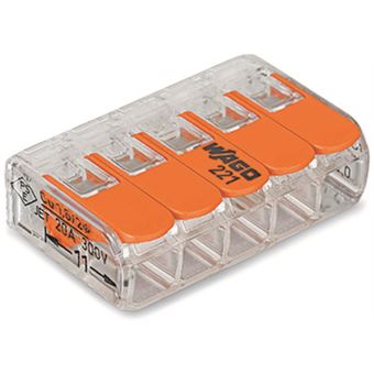 Bloco de Terminais Wago 221-415 | Laranja, Transparente - 1