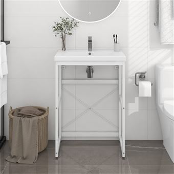 Estrutura para lavatório WC vidaXL ferro 59x38x83 cm branco - 1