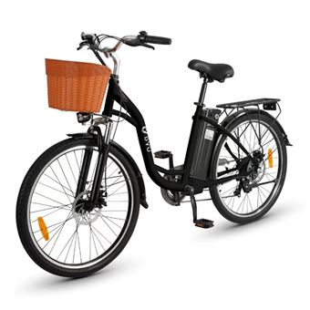 Bicicleta Elétrica Retro Urbana DYU C6 com Cesto e Porta-bagagens Traseiro | 250 W | 36 V | 12,5 Ah | Preto - 1