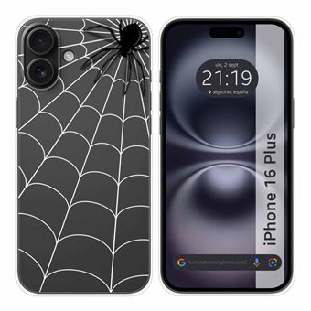 Capa de silicone TUMUNDOSMARTPHONE transparente para iPhone 16 Plus (6.7) | Design Spider - 1