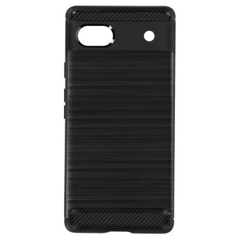 Capa Avizar Para Google Pixel 6A Reforçado Suave Efeito Carbono Escovado Preto - 1