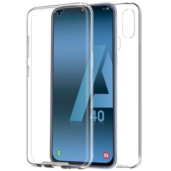 Capa Livro COOL em Silicone para 3D Samsung A405 Galaxy A40 Transparente Frontal + Traseira