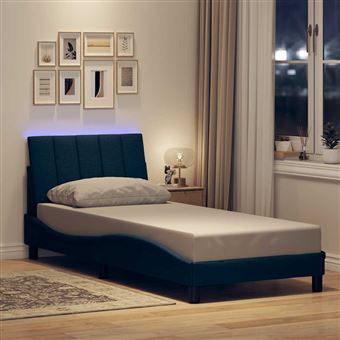 Estrutura de cama sem colchão vidaXL |  90x200 cm | tecido azul - 1