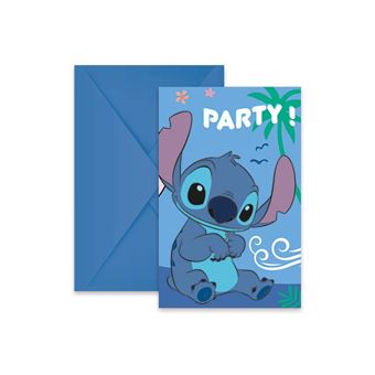 Cartões e Envelopes de Convite para Festa Decorata Party Disney Stitch | 6 Unidades - 1