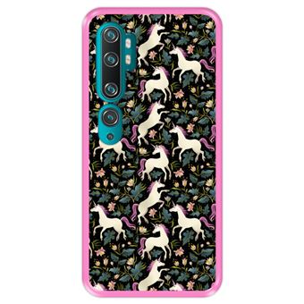 Capa Tpu Hapdey para Xiaomi Mi Note 10 - Note 10 Pro - Cc9 Pro | Design Teste Padrão Floral com Unicórnios 2 - Rosa