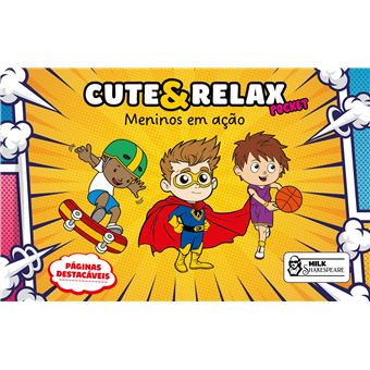 Cute & Relax Pocket - Meninos Em Ação Livro De Colorir - 1