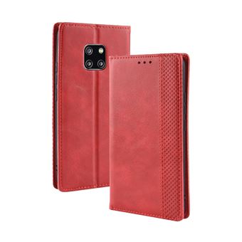 Capa FOXDOCK para Huawei Mate 20 Pro | Fecho Magnético | Estampado Vintage | Pele PU | Compartimentos para Cartões | Vermelho - 1