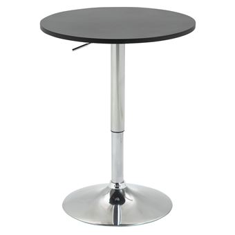 Mesa de Bar HOMCOM | Ajustável em Altura com Base Redonda e Antideslizante para Cozinha, Sala de Jantar | Ø60 x 69-93 cm - Preto - 1
