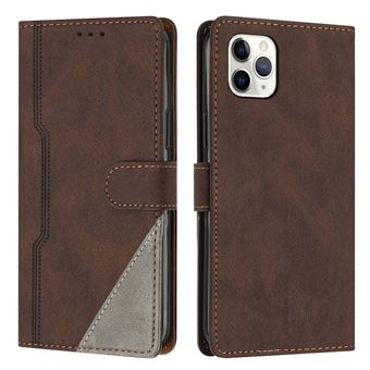 Capa FOXDOCK para iPhone 11 Pro | Fecho Magnético | Pele TPU Macia | 3 Compartimentos para Cartões | Função de Suporte | Castanho - 1