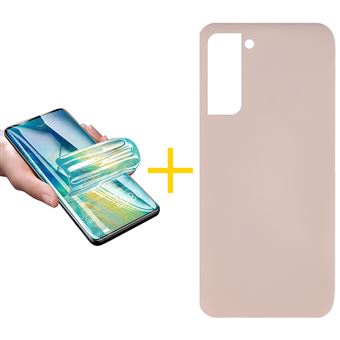 Pack 1 x Película de Hidrogel + Capa skyhe  Samsung Galaxy S23 FE Silicone Líquido - Rosa Creme - 1