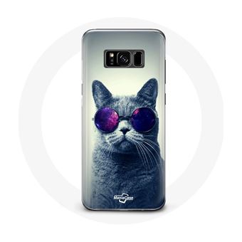 Capa Maniacase para Samsung Galaxy S8 Estilo de Óculos Roxo Gato - 1