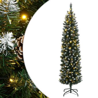 Árvore de Natal artificial vidaXL fina com 300 luzes LED | 240 cm - 1