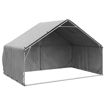 Canil exterior para cães vidaXL com cobertura 3x2x1,9m aço galvanizado - 1