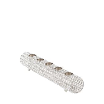 Tubo para 5 Tealights Lusitanus Home | Niquelado com Cristais - 1