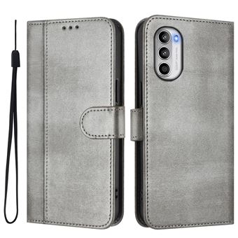 Capa FOXDOCK para Motorola Moto G52 4G/G82 5G/G71S 5G | Estilo Vintage | TPU com Textura de Pele Antiderrapante | Compartimentos para Cartões e Suporte | Cinza - 1