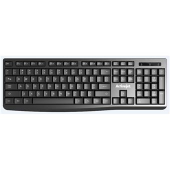 Teclado com Fios Activejet K-3803S | Idioma: Inglês US | Preto - 1