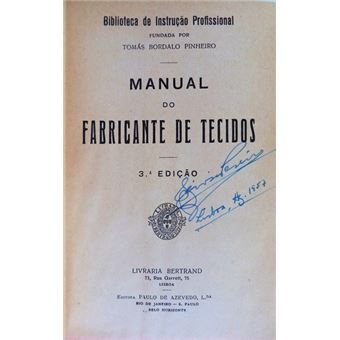 Manual do fabricante de tecidos. - 1