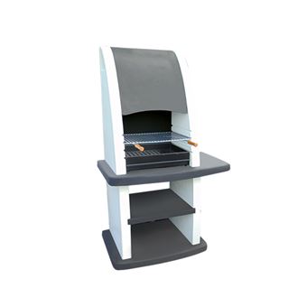 Churrasqueira com 1 prateleira ARTICIMENTOS BBQ PALMEIRA | produzida em betão pintado de branco e preto | 113x62x181cm - 1