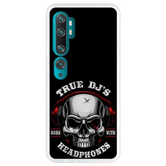 Capa Hapdey para Xiaomi Mi Note 10 - Note 10 Pro - CC9 Pro | Silicone Flexível em TPU | Design Skull, DJs reais nascem com fones de ouvido - Transparente