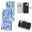 Capa Magunivers Pu Impressão de Padrão de Textura Cruzada com Alça Borboleta para Samsung Galaxy A20E