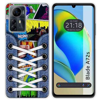 Capa Tumundosmartphone de silicone para ZTE Blade A72s tênis  design 14 desenhos - 1