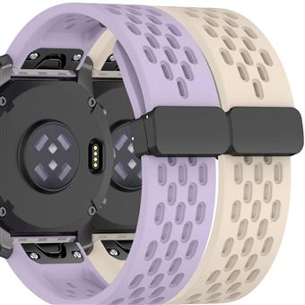 Pack 2x Bracelete Antiimpacto SnapFlow para Garmin MARQ Captain Gen 2 Lavanda e Marfim - 1