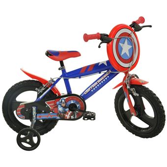 Bicicleta de Criança Dino Bikes Captain America | 14 Polegadas | Azul, Vermelho