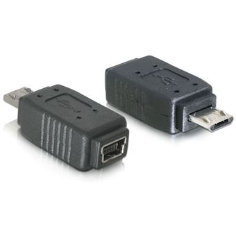 Adaptador para Cabos DeLOCK Adapter USB micro-B male to mini USB 5-pin | Preto - 1
