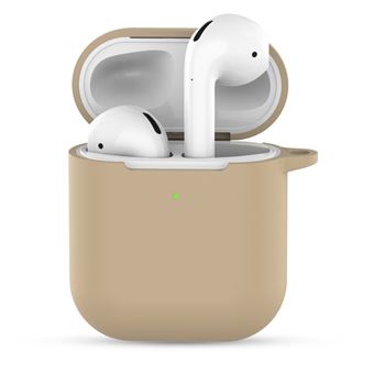Capa silicone carregamento sem fio com keychain ouro para Apple AirPods - 1