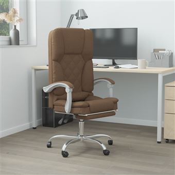 Cadeira de Massagens Escritório Reclinável vidaXL tecido castanho - 1