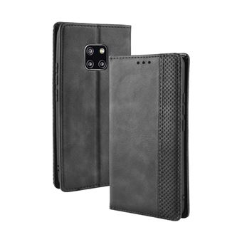 Capa FOXDOCK para Huawei Mate 20 Pro | Fecho Magnético | Estampado Vintage | Pele PU | Compartimentos para Cartões | Preto - 1