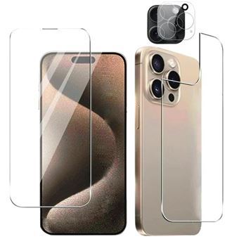 Pack Película vidro ecrã traseira câmara Antiimpacto para Iphone 16 - 1