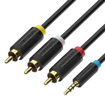 Cabo de Áudio e Vídeo Vention Jack 2.5mm Macho para 3 RCA Macho de 2 metros - Preto - 1