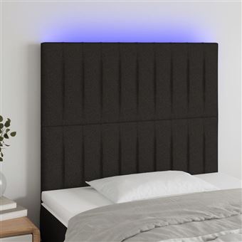 Cabeceira de Cama com LED vidaXL | Tecido | 80x5x118/128 cm | preto - 1