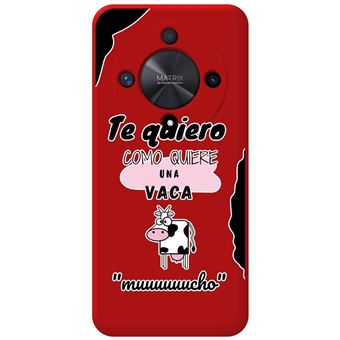 Capa Tumundosmartphone de silicone líquido vermelho para Honor Magic 6 Lite 5G design de vaca de desenho animado - 1