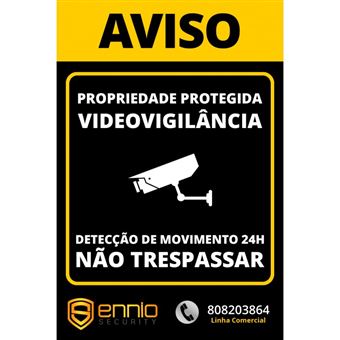 Placa Dissuasora ENNIO SECURITY Placa de CCTV - 1