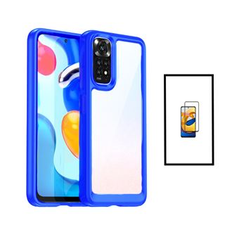 Kit Phonecare AluminArmor Airbag Protection + Película de Vidro Temperado 5D Full Cover para Xiaomi Redmi Note 11 - Transparente/ Azul Escuro - 1