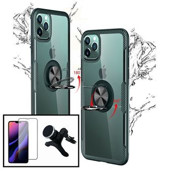 Kit Phonecare | Capa 3x1 Clear Armor + Película Vidro Temperado 5D Full Cover + Suporte Magnético Carro Reforçado iPhone X / XS