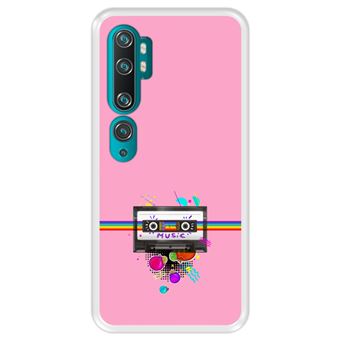Capa Tpu Hapdey para Xiaomi Mi Note 10 - Note 10 Pro - Cc9 Pro | Design Fita de Áudio | Estilo Retrô - Transparente